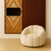 Luxe Bouclé Revolving Comfort Chair